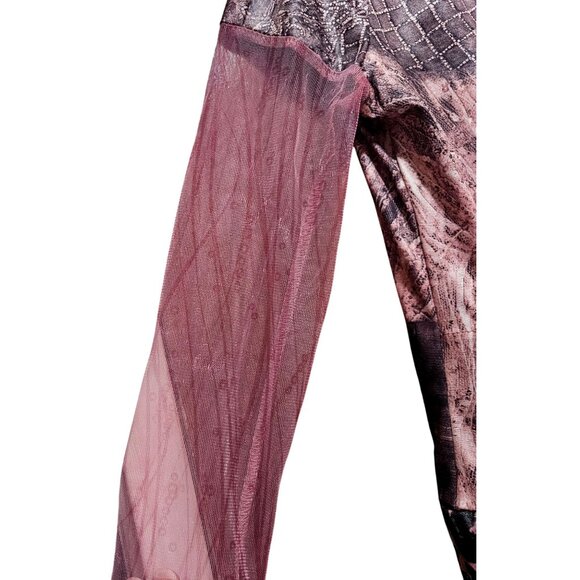 Descendants 3 Girls Long Sleeve Costume Jumpsuit With Tulle Overlay Pink & Black - Picture 6 of 9